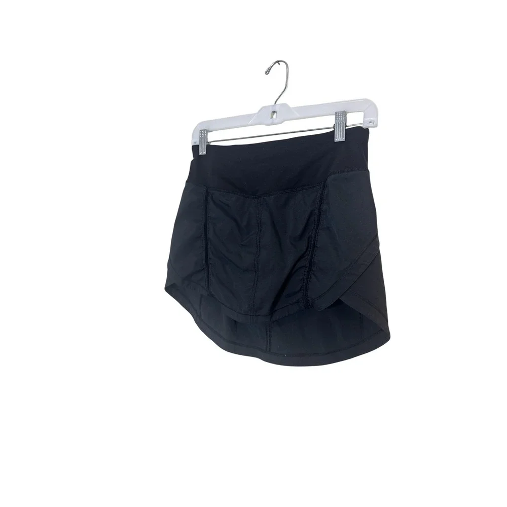 Lululemon Skort Womens 4 Black High Rise Athletic Running Tennis Lined Pockets